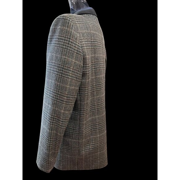 David N Vintage Glen Plaid Blazer Men Velvet Collar scandinavian estate tweed - Picture 3 of 10